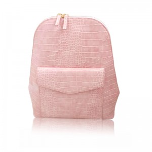 HD0823 --- 2019 Új stílusú rózsaszín Croco PU bőr hátizsák nők számára